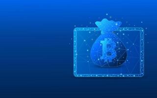 tablet as an abstract concept of savings or financial gain with bitcoin vector