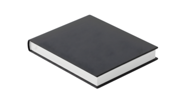 A Sleek Charcoal Notebook with Pristine White Edges. A Study in Minimalist Design and Clean Lines png