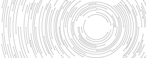 Futuristic white technology background with black circular circuit wires and a text block. AI chip or semiconductor concept vector