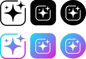 Set of colorful circular and square artificial intelligence app logo icons. illustration of a collection of AI app symbols for creating and generating ads vector