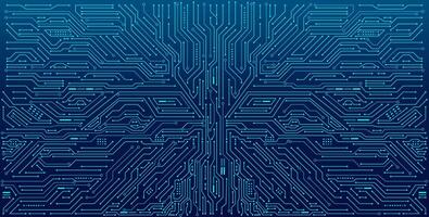 Abstract digital circuit board on a blue technological electrical background vector