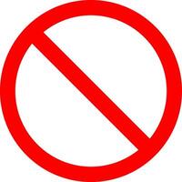 icon and of round red circle used as a sign for Prohibited, Ban vector