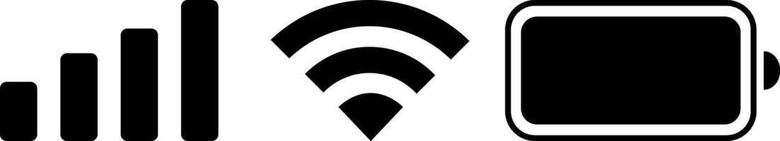 Minimalistic illustration of iPhone iOS notification bar battery and wifi signal icons vector