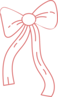 Vintage Coquette. Delicate Outline Ribbon Bow with a Whimsical Romantic Charm png