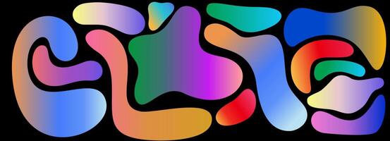 Organic bubbles with a gradient on a black background vector