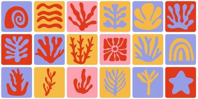 Seamless pattern in simple and modern floral naive style, wavy and wonderful vector