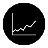 Graph Icon Illustration sign design style in black and white color. vector