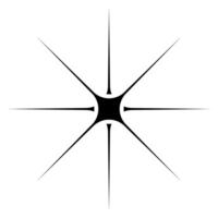 Starburst, sunburst element. Radial, radiating burst icon, symbol. Radiating shape with rotation, spin effect. vector