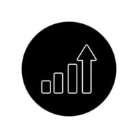 statistics graphic icon over white background, block style, illustration vector