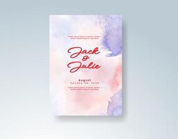Elegant save the date card with watercolor wash vector