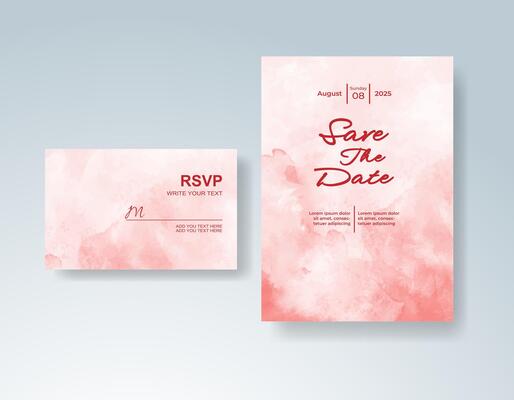 Modern save the date card with canvas texture