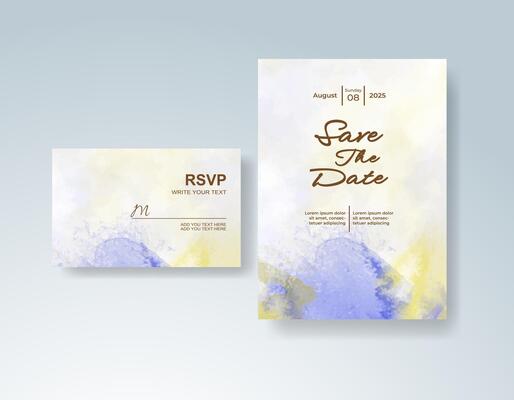 Navy Blue invitation template with canvas texture for your date