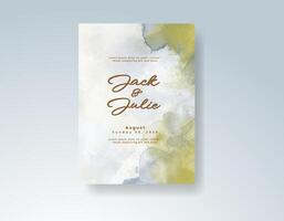 Greenery invitation suite with hand-painted flowers vector