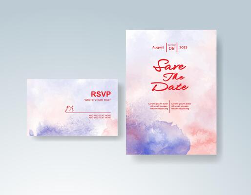 Modern save the date card with canvas texture for your date