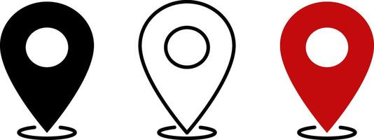 Set of minimalist map pin location icons vector