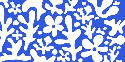 Seamless hand-drawn pattern in a naive wavy and wonderful floral style, flowers and plants, floral botanical design templates, modern art prints, surface design, vacation vector