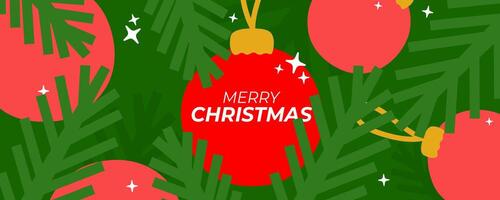 Modern minimalist Christmas design with typography, Christmas tree branches, gifts and glitter pattern vector