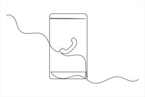 Smartphone icon in abstract line drawing vector