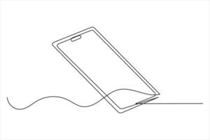 Mobile phone icon in single line style vector