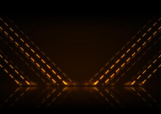 Orange neon laser dotted lines technology background