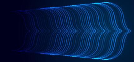 Blue glowing linear arrows abstract futuristic tech background vector