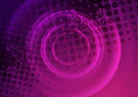 Bright purple smooth blurred circles and halftone abstract background vector