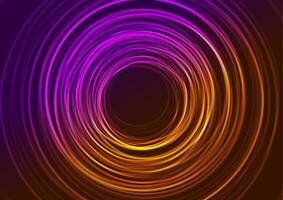 Violet orange minimal round lines abstract futuristic tech background vector