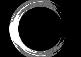 Black white creative circular lines concept abstract tech background vector