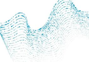 Bright blue minimal dotted wavy lines abstract background vector
