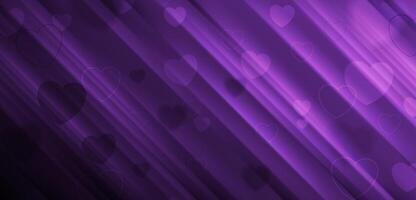 Violet smooth stripes and hearts abstract St Valentines Day background vector