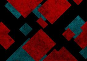 Dark red and blue grunge tech geometric abstract background vector