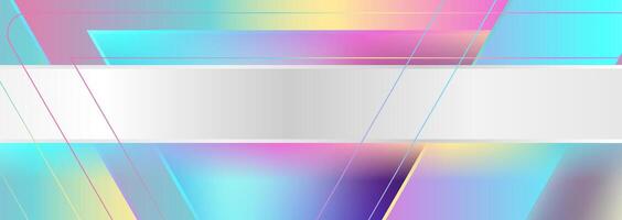 Holographic geometric abstract tech background vector