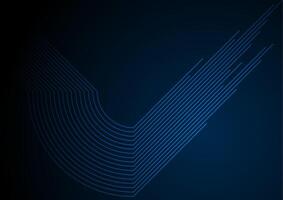 Blue glowing curved lines abstract futuristic tech background vector