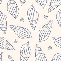 Handdrawn whimsical sea shell pattern vector