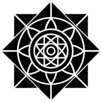 A black and white logo of a star with a geometric design vector