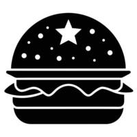 Double Cheeseburger Silhouette with Artistic Form vector