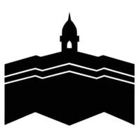 A black and white silhouette of a building with a clock tower vector