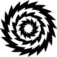 A black and white spiral design with a white background vector