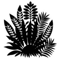 A silhouette of leaves and plants on a white background vector