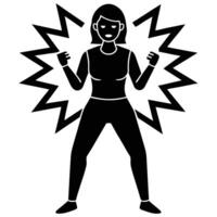 A woman with a fist raised in front of her vector