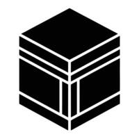 A black and white cube with a square opening vector
