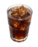 Refreshing cola drink with ice cubes in a glass on a transparent background perfect for a hot summer day png
