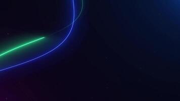 Abstract colorful smooth flowing laser neon beam pattern lines style data technology on black background. video