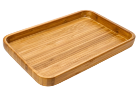 wooden tray with rounded corners in studio setting against a transparent background png