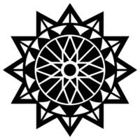 A black and white geometric design with a star in the center vector
