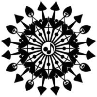 A black and white design of a skull and crossbones vector