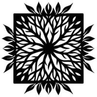 A black and white design with a square pattern vector