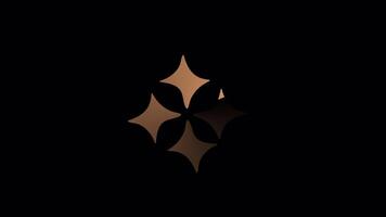 Looping circular loading animation made of rotating star shapes, minimal design on transparent background video
