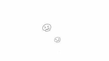 Animated Doodle Skull Icon on Transparent Background. Loop animation video