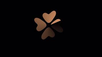 Looping circular loading animation made of rotating heart shapes, love-themed design on transparent background video